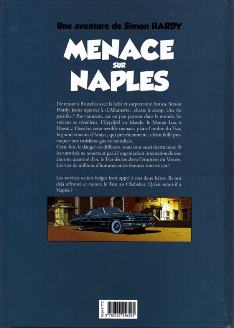 Verso de l'album Une aventure de Simon Hardy Tome 2 Menace sur Naples