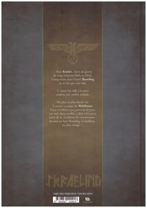 Verso de l'album Skraeling Tome 2 Enragé