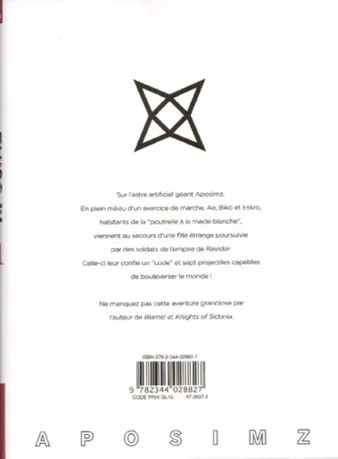 Verso de l'album Aposimz la planète des marionnettes 01