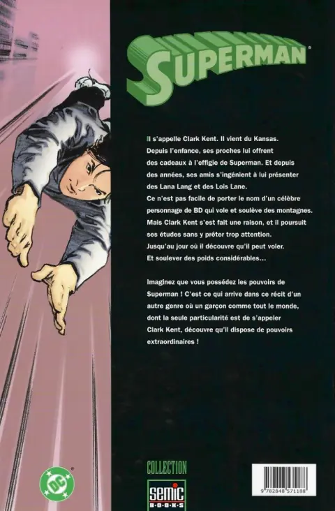 Verso de l'album Superman - Identité secrète Vol. 1