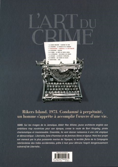Verso de l'album L'Art du crime Tome 3 Libertalia, la cité oubliée