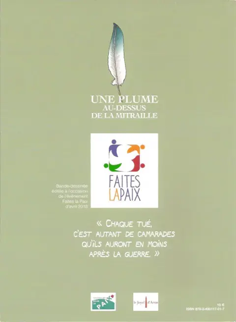 Verso de l'album Une plume au-dessus de la mitraille