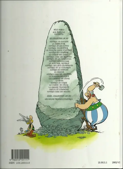 Verso de l'album Astérix Tome 6 Astérix et Cléopâtre