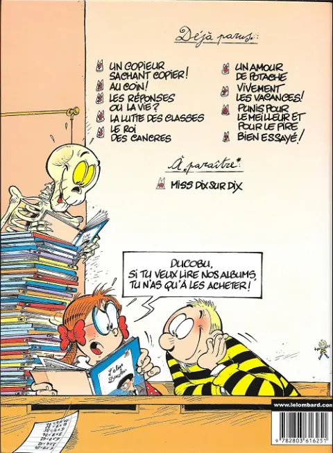 Verso de l'album L'Élève Ducobu Tome 6 Un amour de potache
