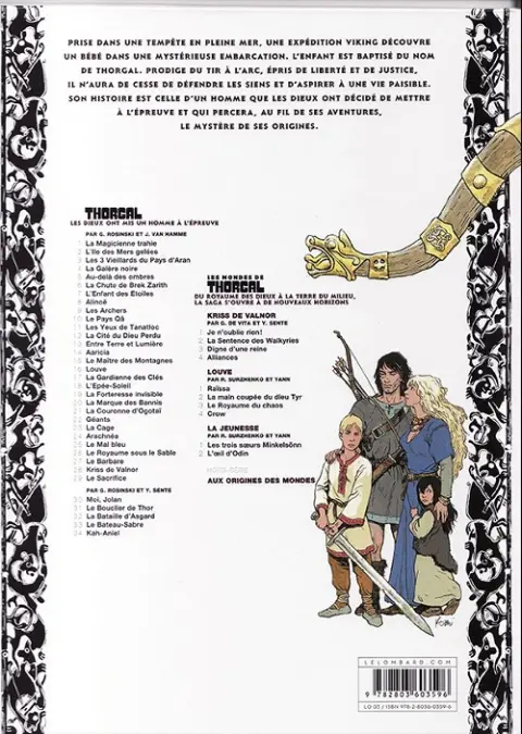 Verso de l'album Thorgal Tome 2 L'Île des Mers gelées