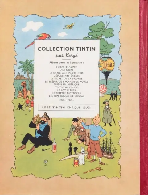 Verso de l'album Tintin Tome 6 L'oreille cassée