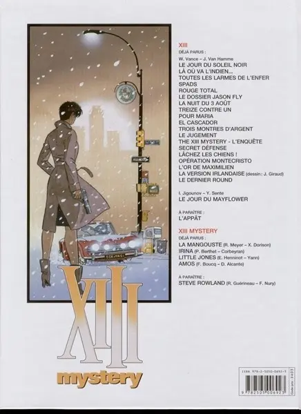 Verso de l'album XIII Mystery Tome 2 Irina