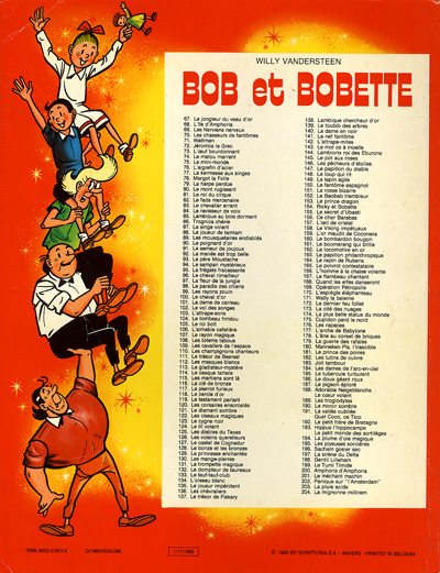 Verso de l'album Bob et Bobette Tome 204 La mignonne Millirem