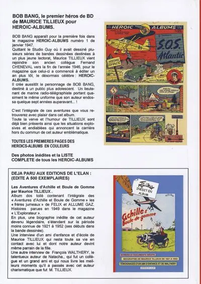 Verso de l'album Les aventures de Bob Bang Intégrale des histoires parues dans les Héroïc-Albums (1947-1950)