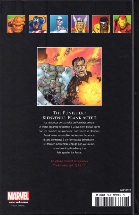 Verso de l'album Marvel Comics - La collection de référence Tome 20 The Punisher - Bienvenue Frank acte 2