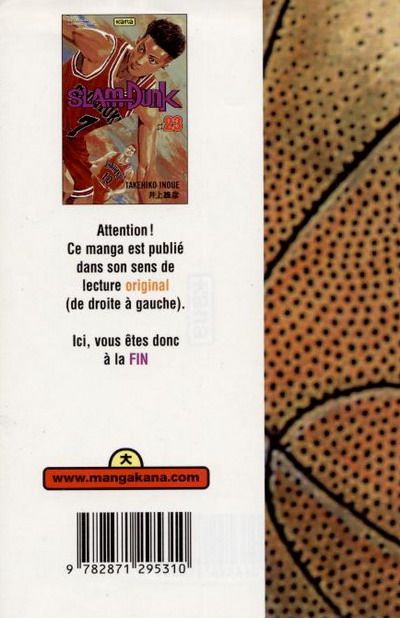 Verso de l'album Slam Dunk #23