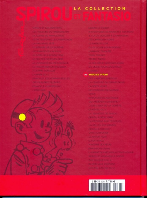 Verso de l'album Spirou et Fantasio La collection Tome 30 Kodo le tyran