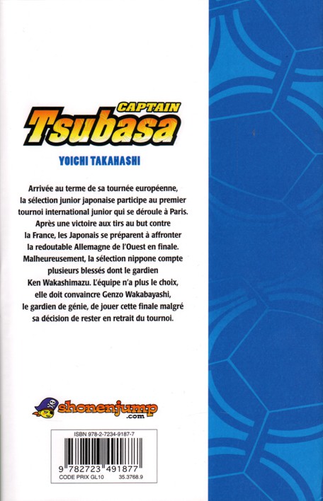 Verso de l'album Captain Tsubasa Tome 34 La finale des jeunes lions !