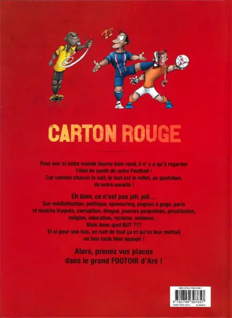 Verso de l'album Carton Rouge La Face cachée du foot