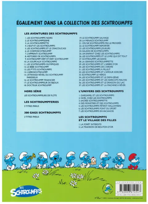 Verso de l'album Les Schtroumpfs Tome 16 Le Schtroumpf financier