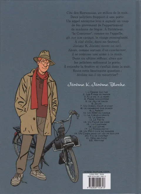 Verso de l'album Jérôme K. Jérôme Bloche Tome 15 La Comtesse