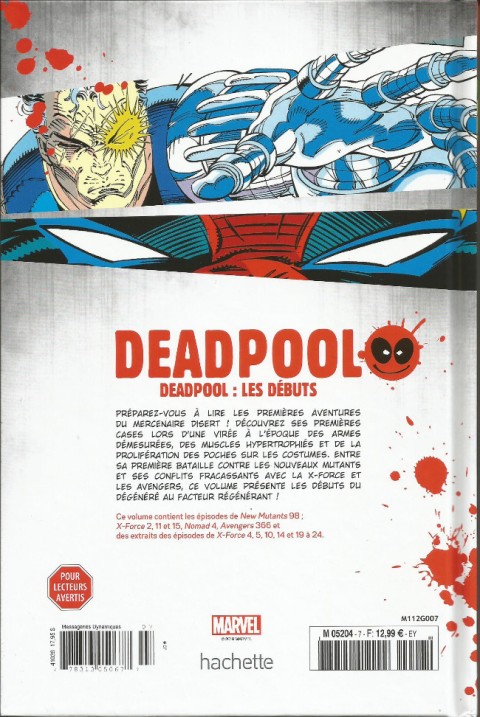 Verso de l'album Deadpool - La collection qui tue Tome 7 Deadpool : les débuts