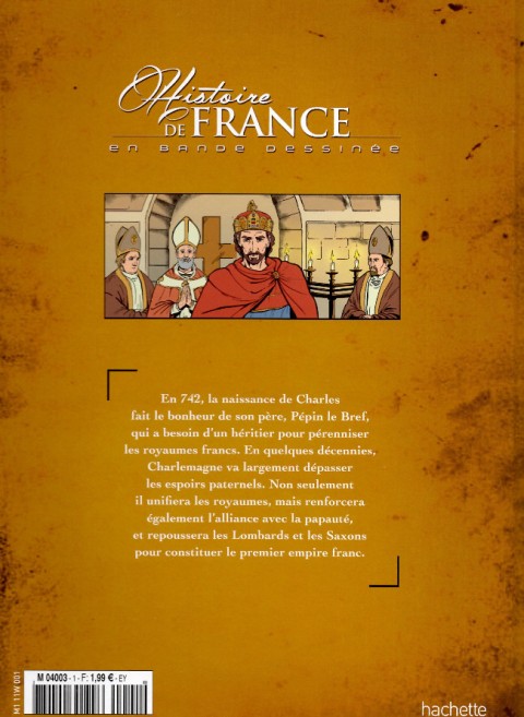 Verso de l'album Histoire de France en bande dessinée Tome 7 Charlemagne - La construction d'un empire 768 / 814