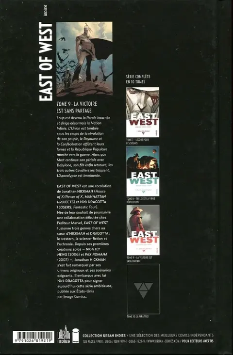 Verso de l'album East of West 9 La victoire est sans partage
