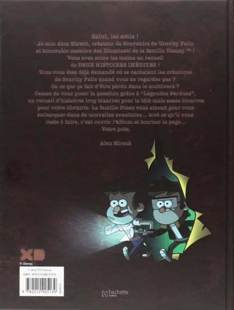 Verso de l'album Gravity Falls - Légendes Perdues