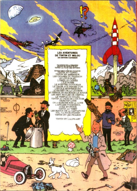 Verso de l'album Tintin L'alph-art