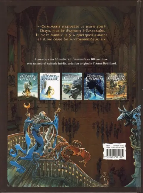 Verso de l'album Les Chevaliers d'Émeraude Casterman - Michel Lafon Tome 5 La Première Invasion
