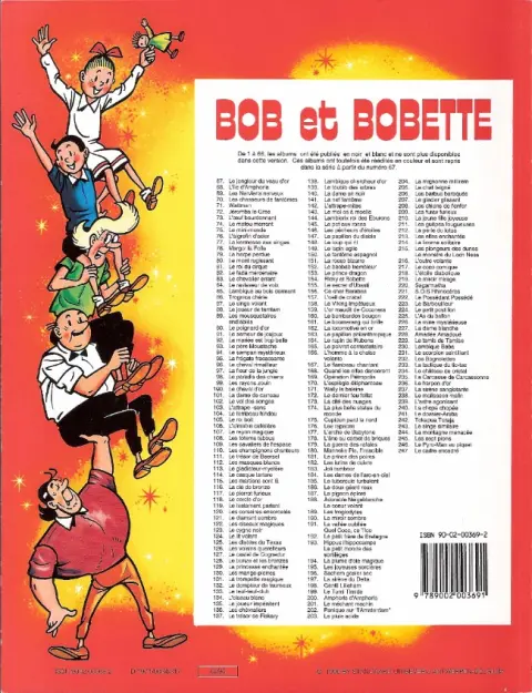 Verso de l'album Bob et Bobette Tome 111 Le trésor de Beersel