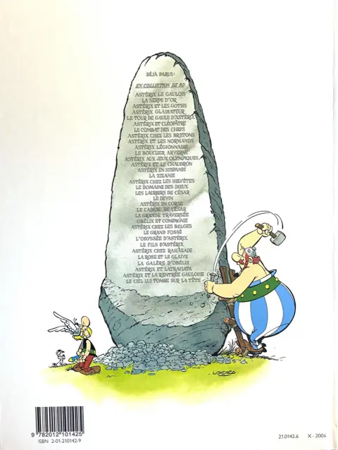 Verso de l'album Astérix Tome 10 Astérix Légionnaire
