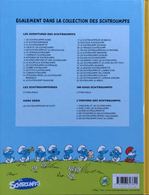 Verso de l'album Les Schtroumpfs Tome 26 Les Schtroumpfs et le livre qui dit tout