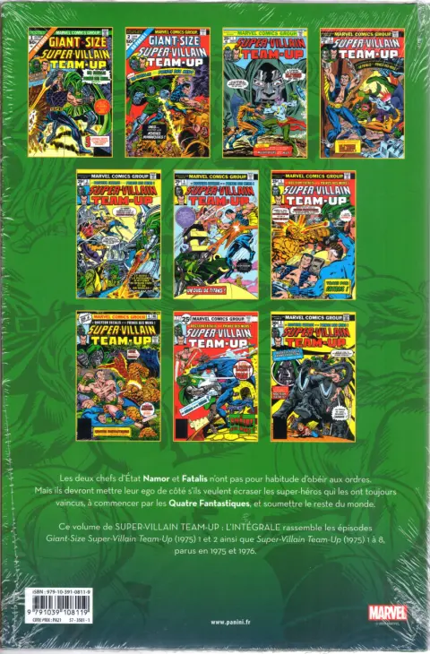 Verso de l'album Super-Villain Team-Up - L'intégrale Tome 1 1975-1976