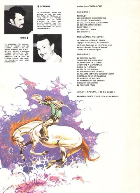 Verso de l'album Comanche Tome 8 Les shériffs