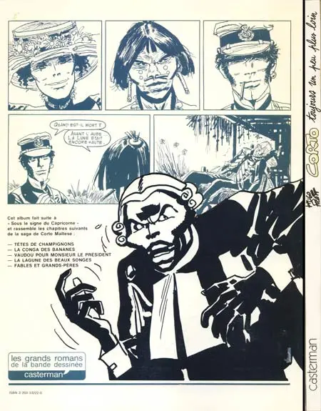 Verso de l'album Corto Maltese Tome 5 Toujours un peu plus loin
