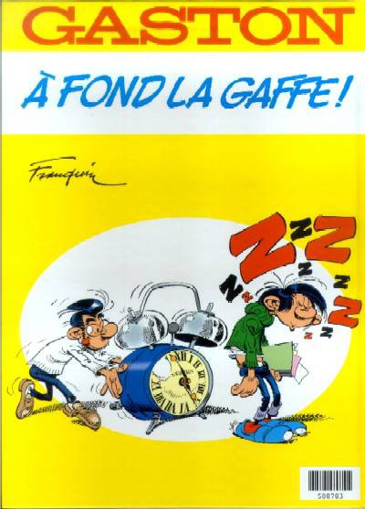 Verso de l'album Gaston Gaffe à Lagaffe ! / A fond la gaffe !
