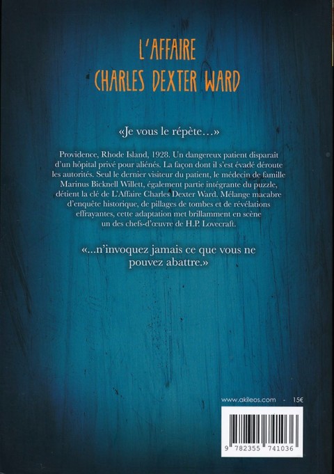 Verso de l'album L'Affaire Charles Dexter Ward
