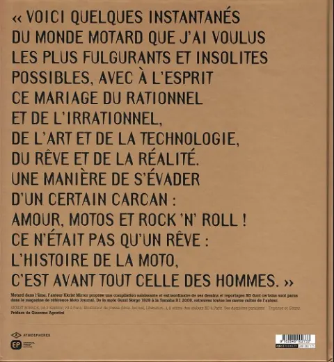 Verso de l'album Moto Visions graphiques