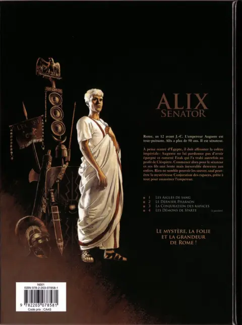 Verso de l'album Alix Senator Tome 3 La Conjuration des rapaces
