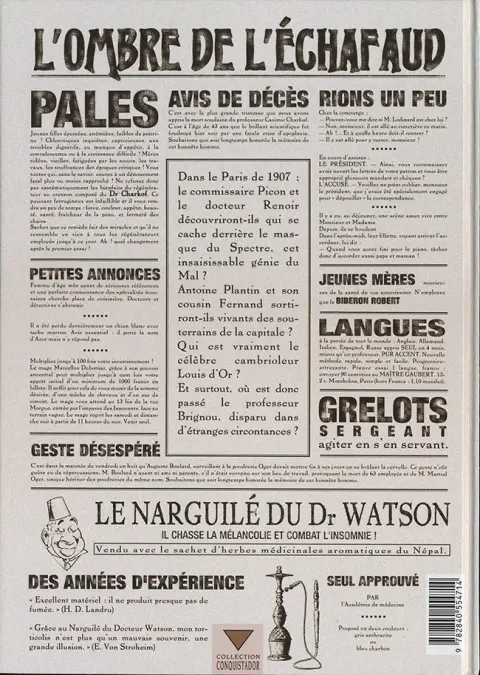Verso de l'album L'Ombre de l'échafaud Tome 1 L'affaire Brignou