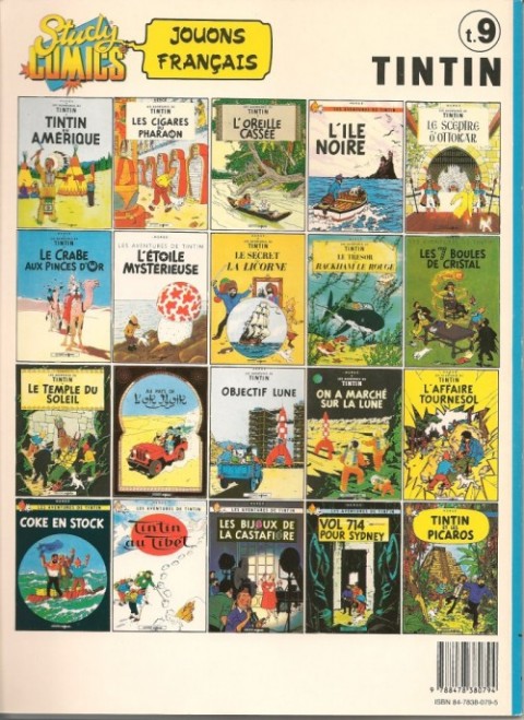 Verso de l'album Tintin Tome 9 Le lotus bleu