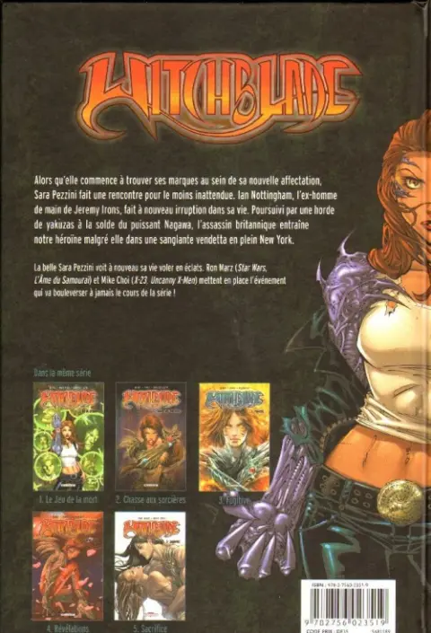 Verso de l'album Witchblade Tome 5 Sacrifice