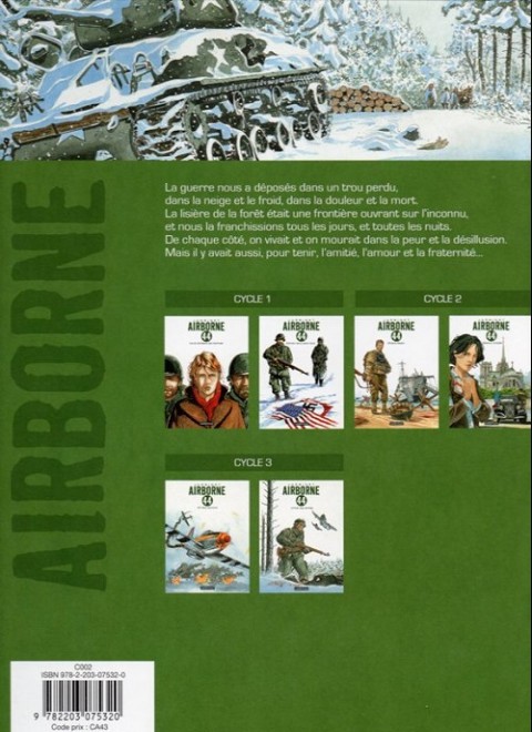 Verso de l'album Airborne 44 Tome 6 L'hiver aux armes