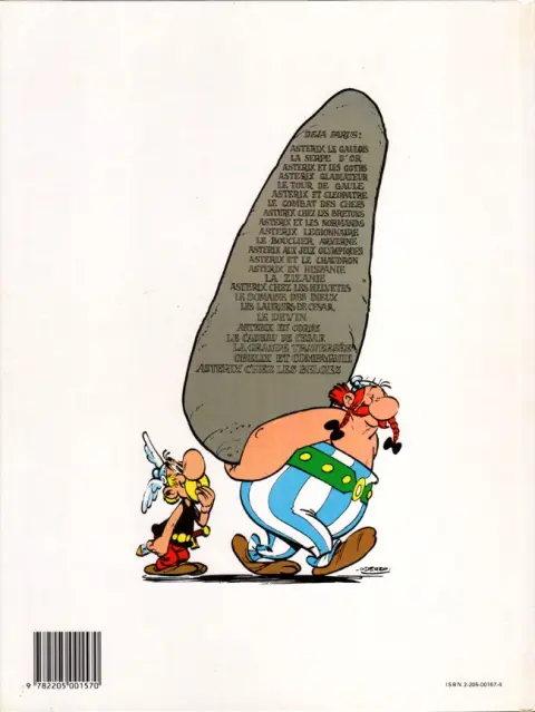 Verso de l'album Astérix Tome 6 Astérix et Cléopâtre