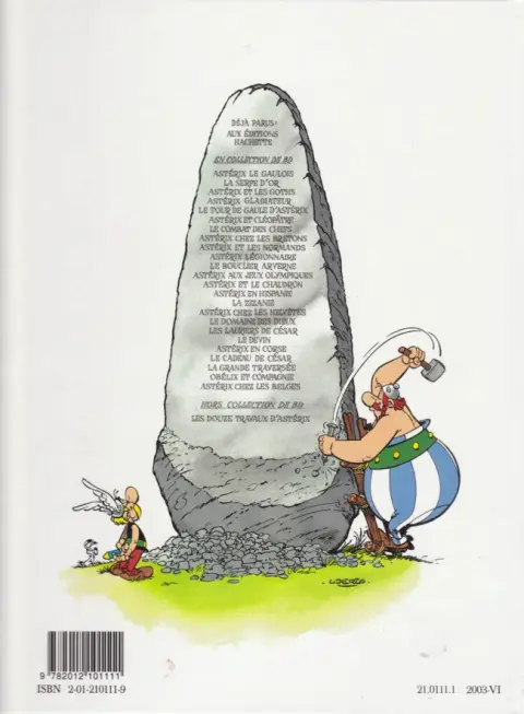 Verso de l'album Astérix Tome 6 Astérix et Cléopâtre