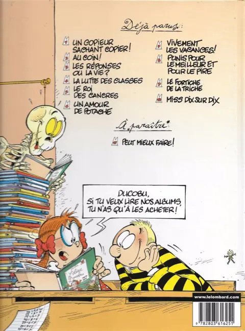 Verso de l'album L'Élève Ducobu Tome 6 Un amour de potache