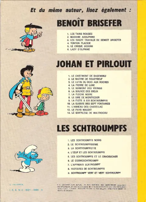 Verso de l'album Johan et Pirlouit Tome 2 Le maître de Roucybeuf