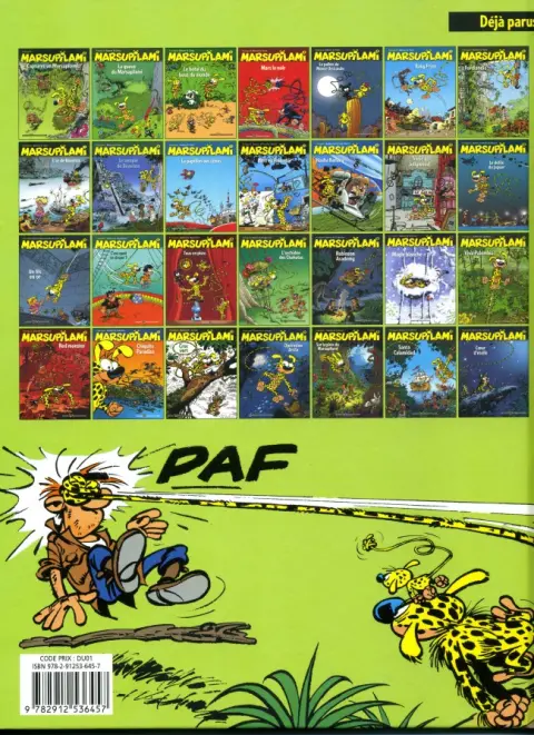 Verso de l'album Marsupilami Capturez un Marsupilami