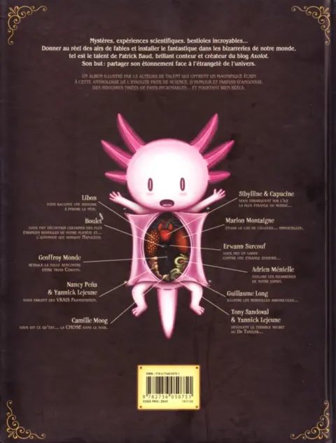 Verso de l'album Axolot - Histoires extraordinaires & sources d'étonnement Volume 1