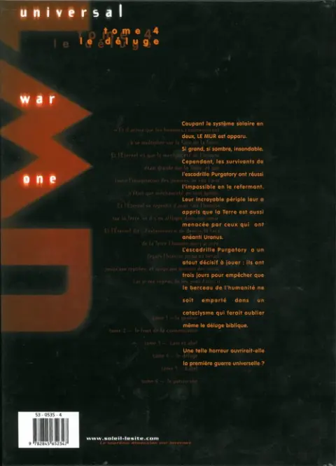 Verso de l'album Universal War One Tome 4 Le déluge
