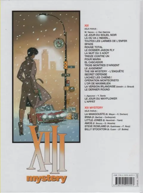 Verso de l'album XIII Mystery Tome 2 Irina
