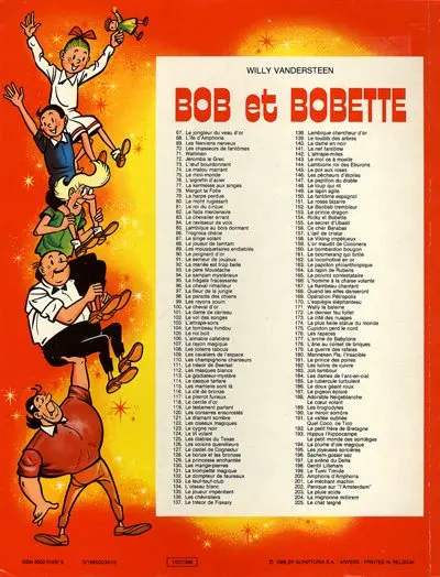 Verso de l'album Bob et Bobette Tome 205 Le chat teigne