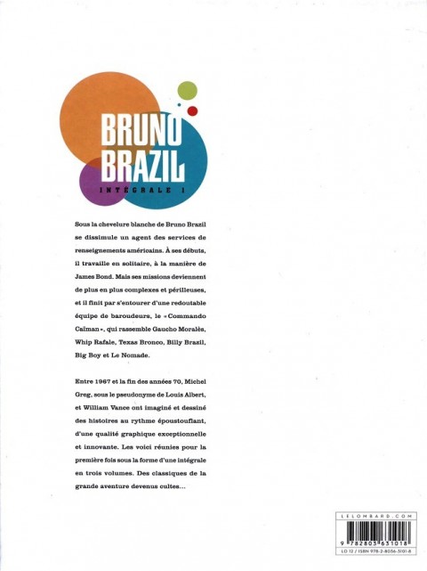 Verso de l'album Bruno Brazil Intégrale 1